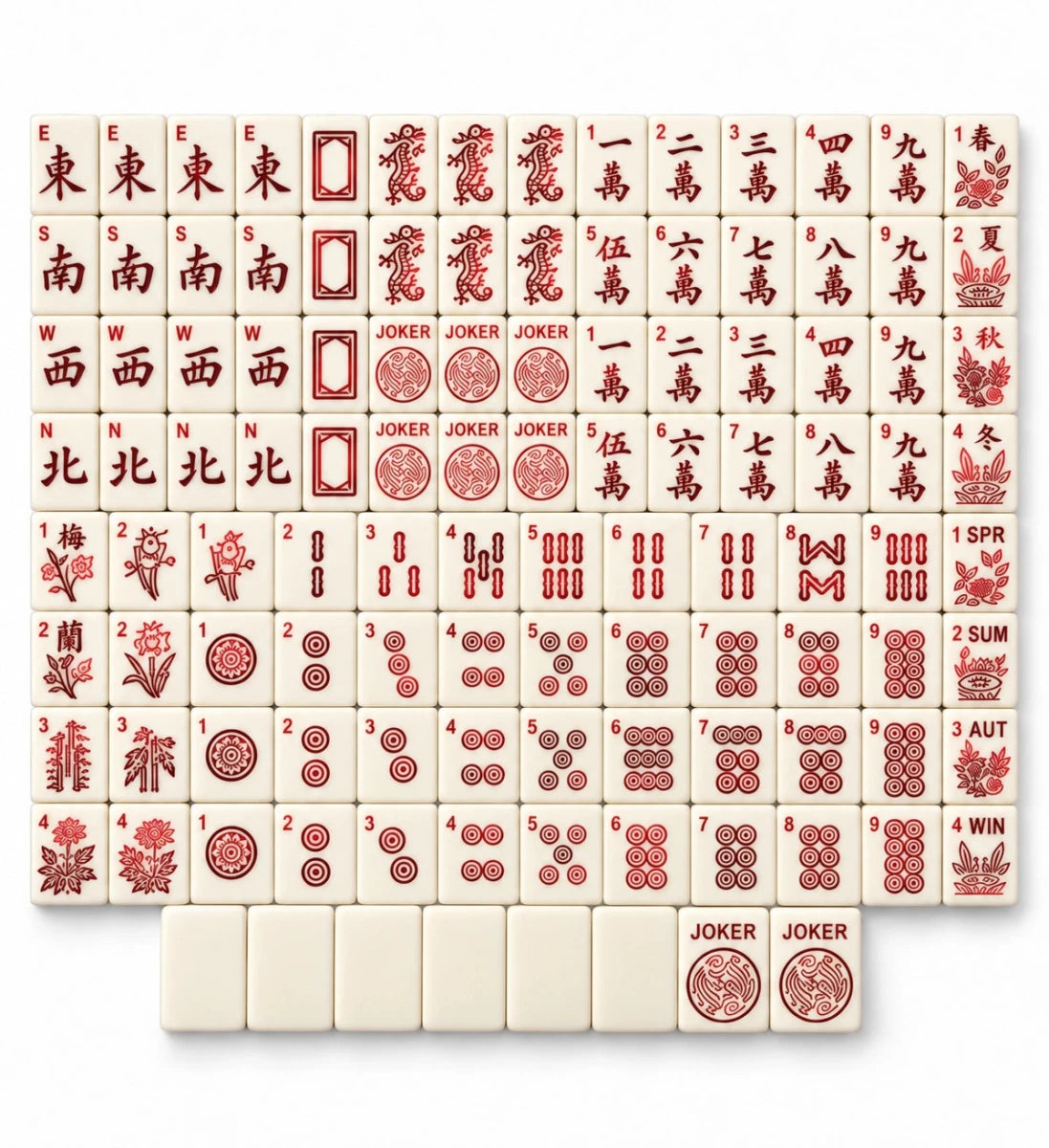 Red Chinoiserie Mahjong Set - Mahjong set -Jimberly's Boutique-Olive Branch-Mississippi