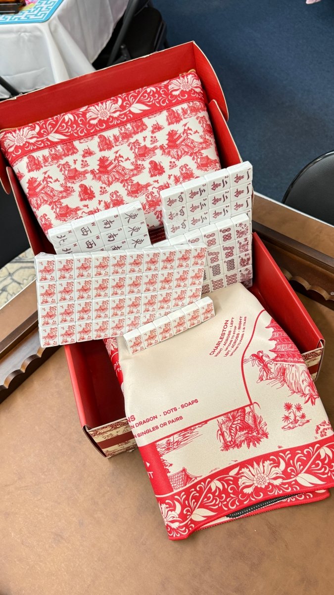 Red Chinoiserie Mahjong Set - Mahjong set -Jimberly's Boutique-Olive Branch-Mississippi