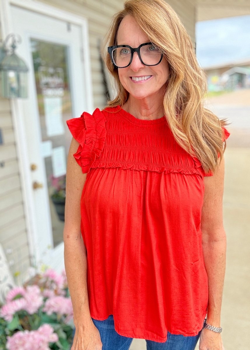 Red Hot Top | Umgee - Umgee Top - Jimberly's Boutique - Olive Branch - Mississippi