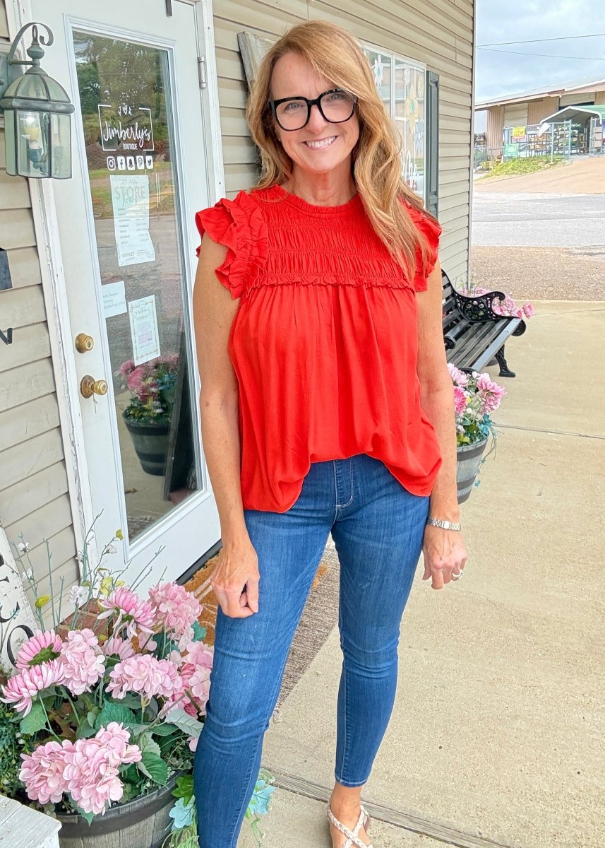 Red Hot Top | Umgee - Umgee Top - Jimberly's Boutique - Olive Branch - Mississippi