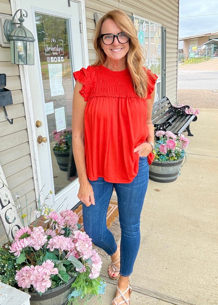 Red Hot Top | Umgee - Umgee Top - Jimberly's Boutique - Olive Branch - Mississippi