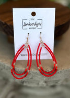 Red Seed Bead Teardrop Layered Earrings - earrings -Jimberly's Boutique-Olive Branch-Mississippi