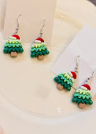 Resin Christmas Tree/Santa Hat Dangle Earrings - Earrings - Jimberly's Boutique - Olive Branch - Mississippi
