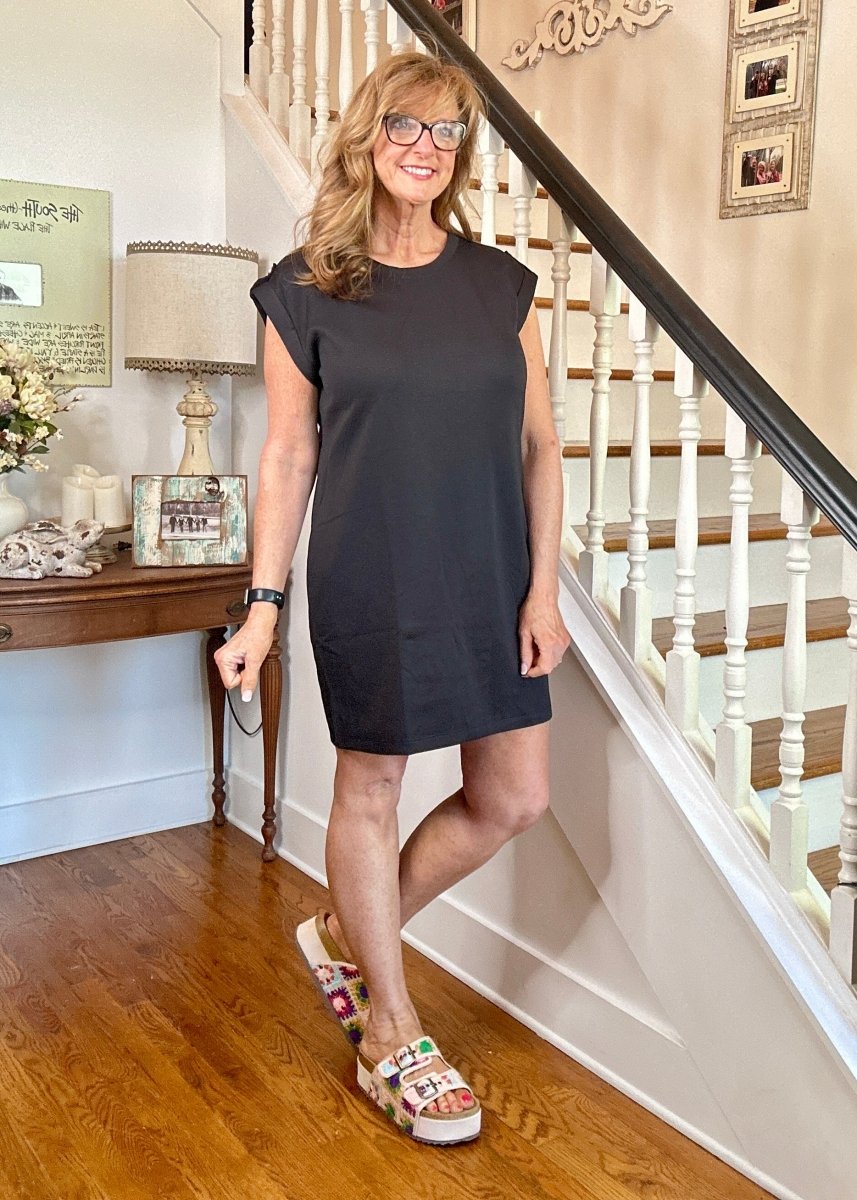 Retreat Cap Sleeve Dress - Black | Dear Scarlett - Jimberly's Boutique - Olive Branch - Mississippi