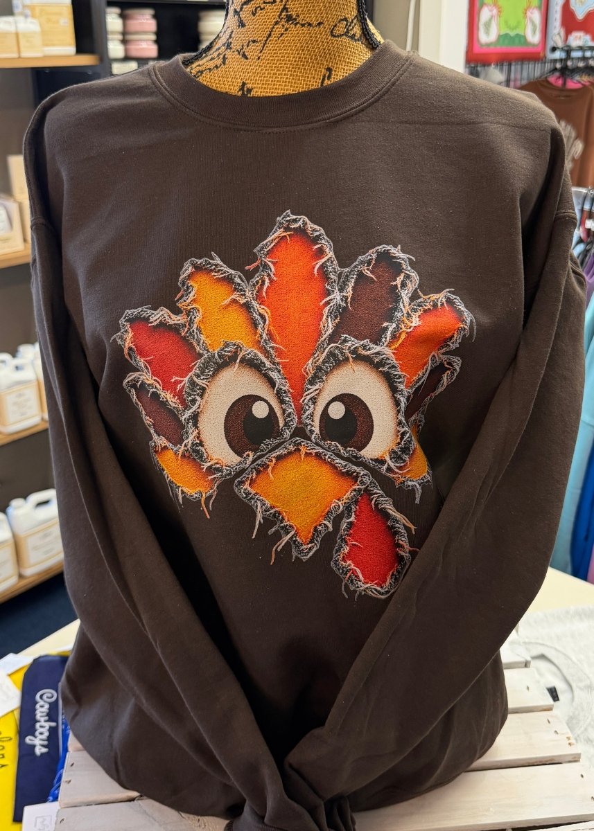 Reverse Applique Turkey Sweatshirt - Graphic Sweatshirt -Jimberly's Boutique-Olive Branch-Mississippi