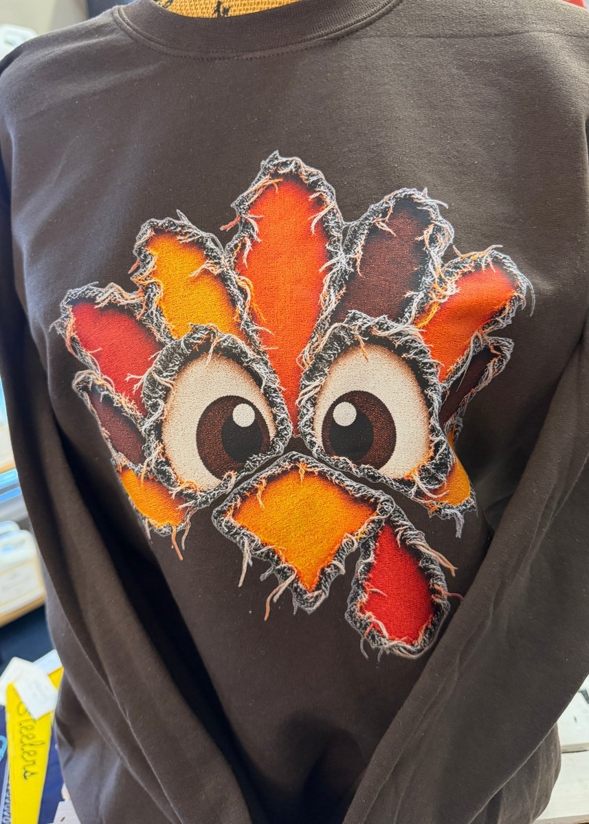 Reverse Applique Turkey Sweatshirt - Graphic Sweatshirt -Jimberly's Boutique-Olive Branch-Mississippi