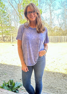 Ribbed Boat Neck Top - Lt Indigo | Zenana - Casual Top - Jimberly's Boutique - Olive Branch - Mississippi