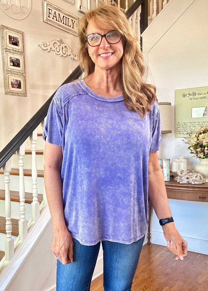 Ribbed Boat Neck Top - Marlin | Zenana - Casual Top - Jimberly's Boutique - Olive Branch - Mississippi