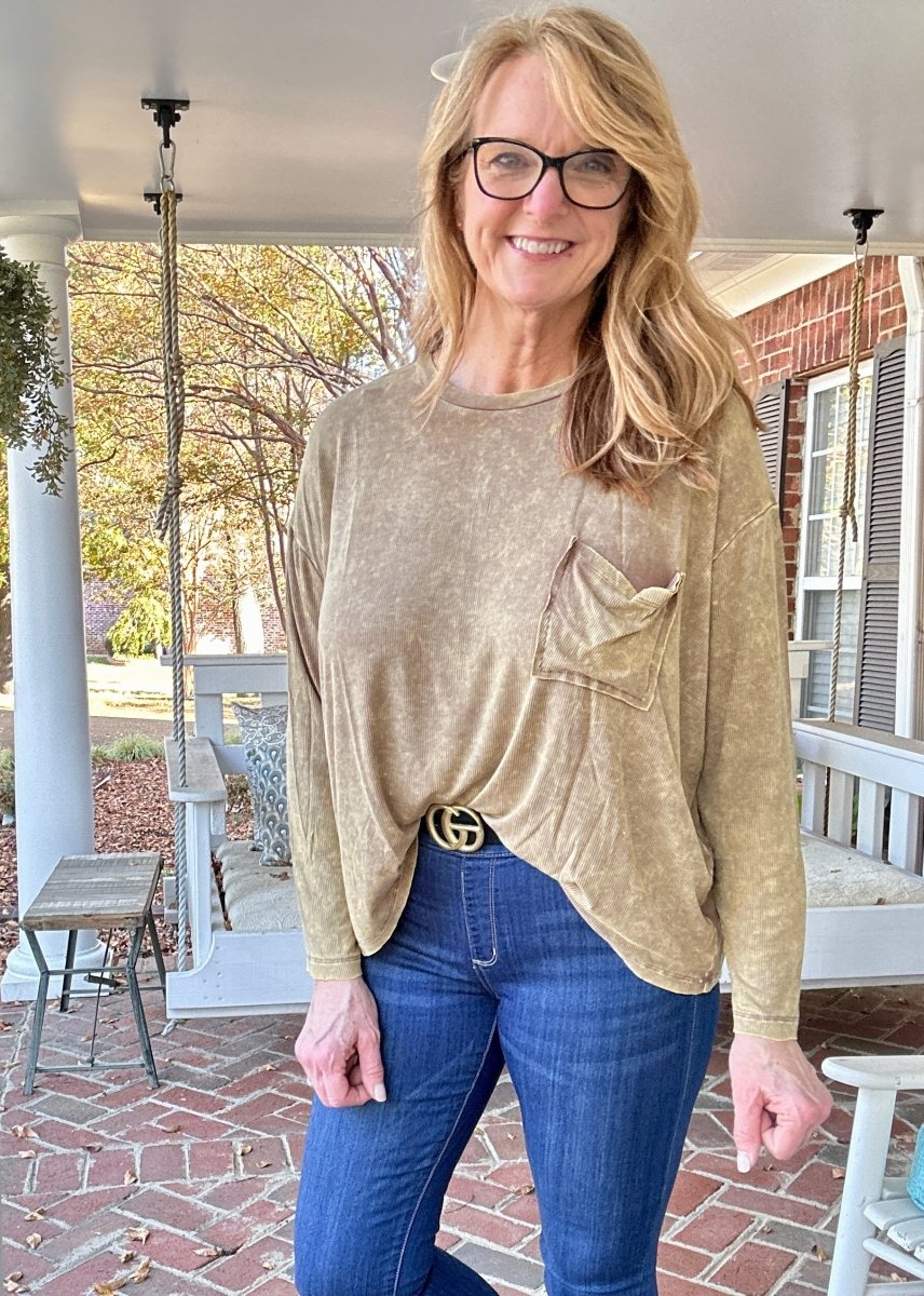Ribbed Dolman Sleeve Top - Mocha | Zenana - Jimberly's Boutique - Olive Branch - Mississippi