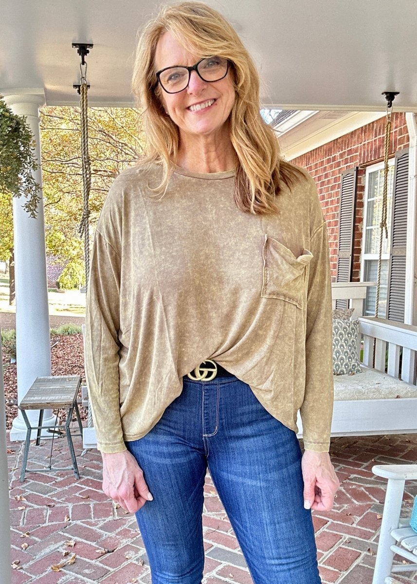Ribbed Dolman Sleeve Top - Mocha | Zenana - Jimberly's Boutique - Olive Branch - Mississippi