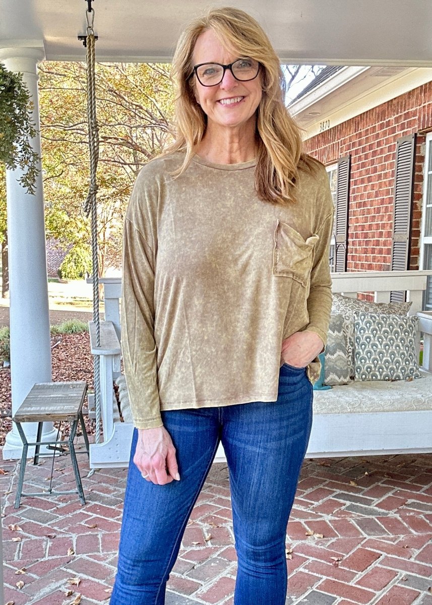 Ribbed Dolman Sleeve Top - Mocha | Zenana - Jimberly's Boutique - Olive Branch - Mississippi