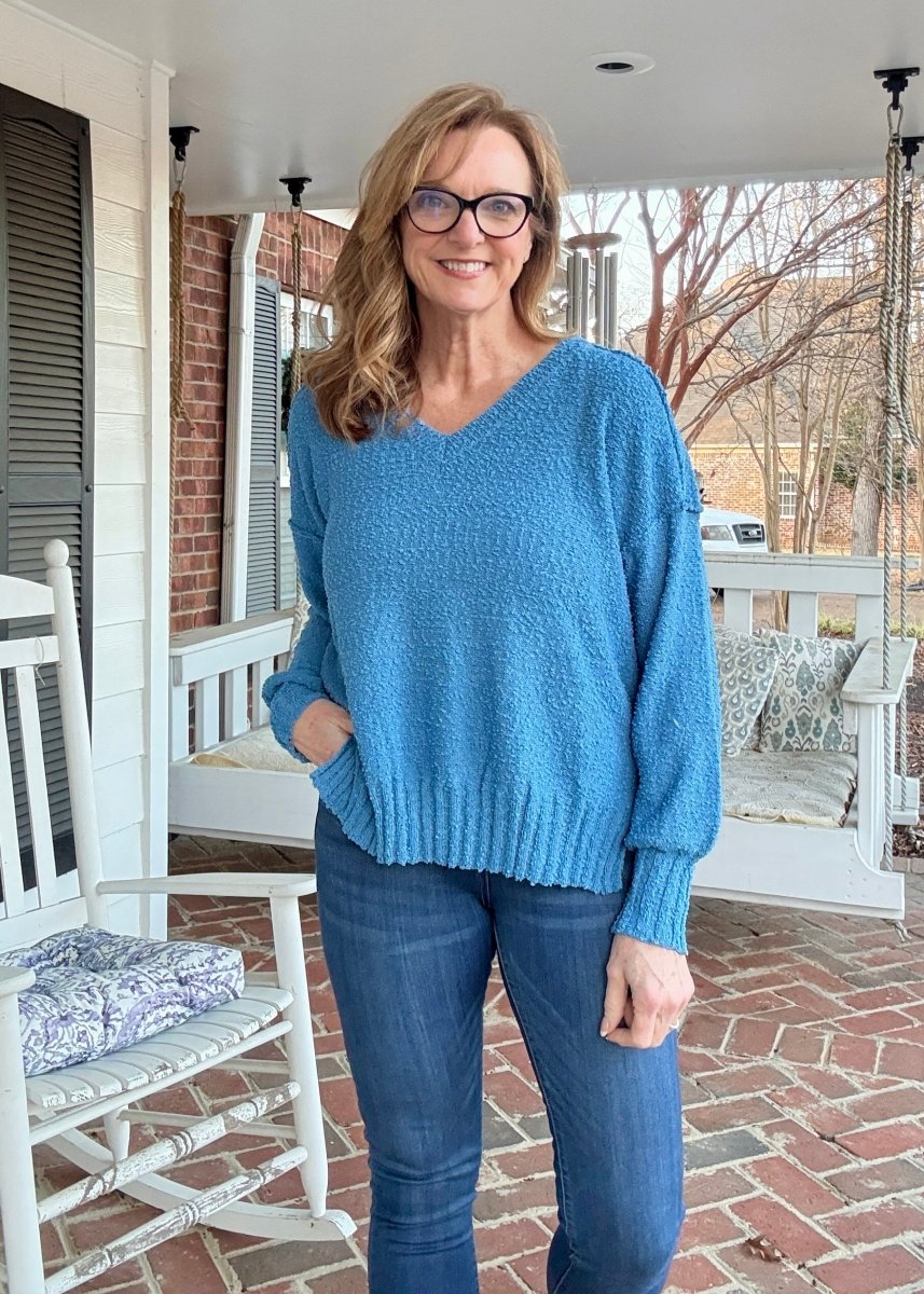 Rocky Road Sweater - Dusty Blue - sweater - Jimberly's Boutique - Olive Branch - Mississippi