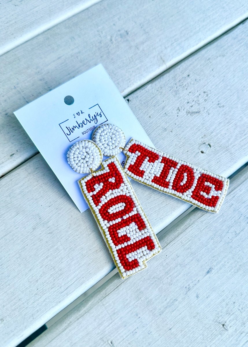 Roll Tide Earrings - Earrings - Jimberly's Boutique - Olive Branch - Mississippi