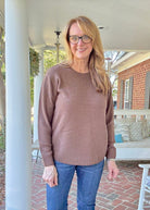 Round Neck Basic Sweater - Brown - sweater - Jimberly's Boutique - Olive Branch - Mississippi