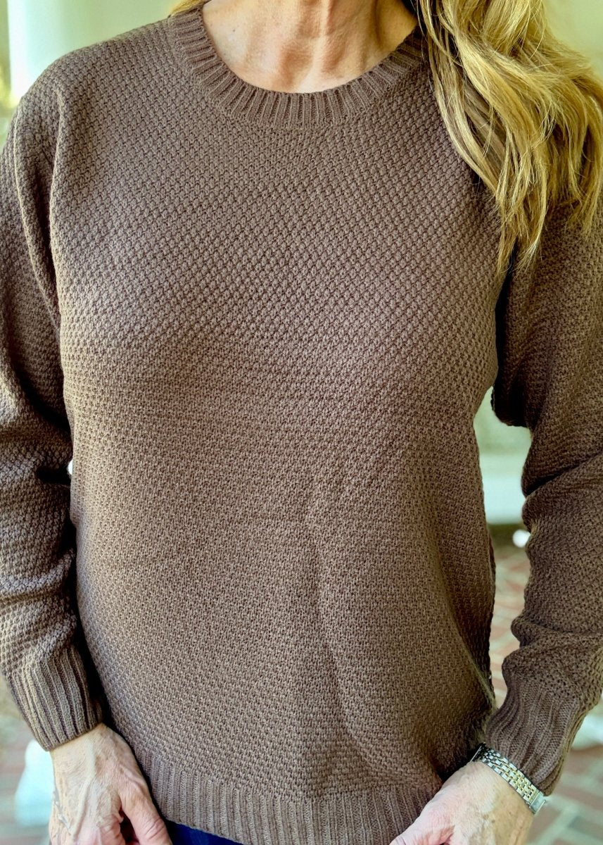 Round Neck Basic Sweater - Brown - sweater - Jimberly's Boutique - Olive Branch - Mississippi