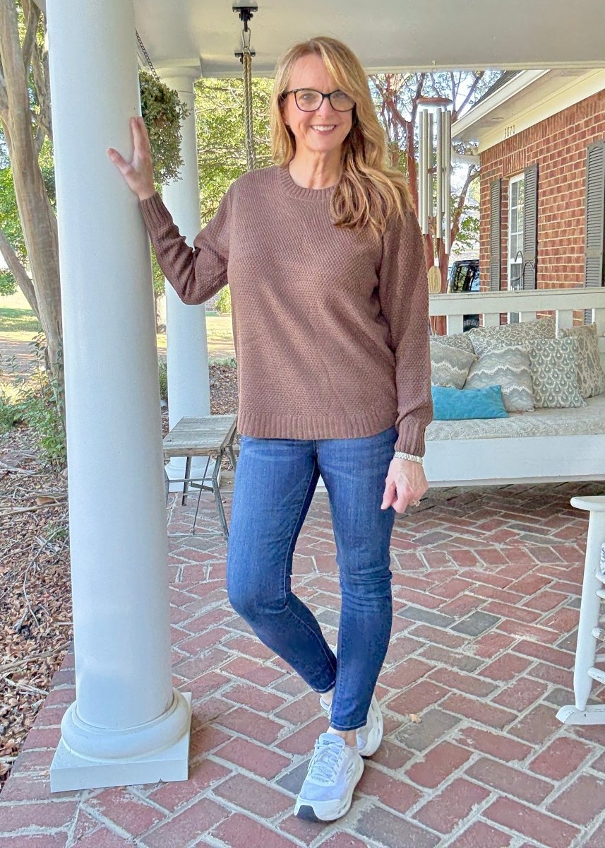 Round Neck Basic Sweater - Brown - sweater - Jimberly's Boutique - Olive Branch - Mississippi