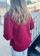 Round Neck Basic Sweater - Cabernet - sweater - Jimberly's Boutique - Olive Branch - Mississippi