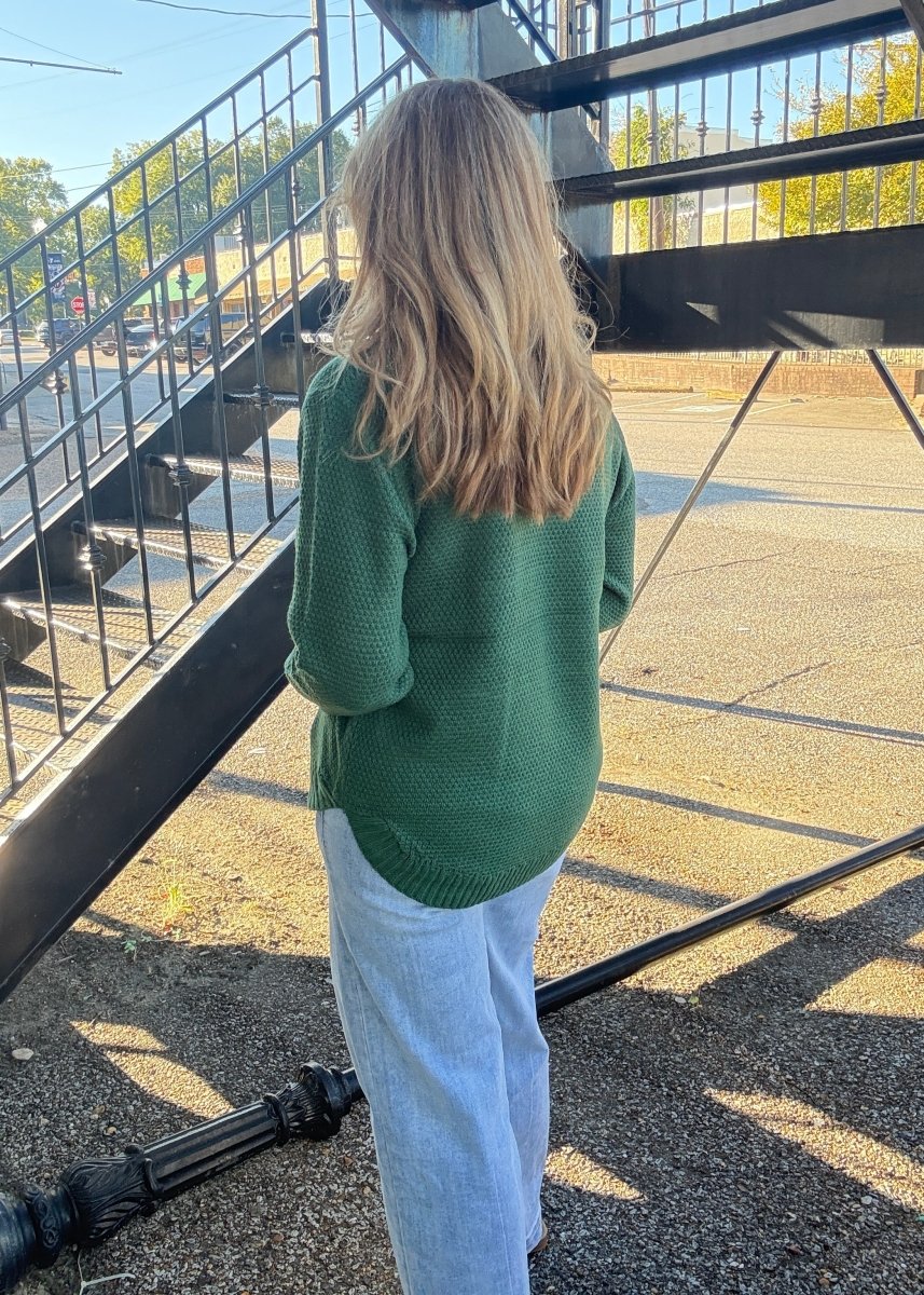 Round Neck Basic Sweater - Dk Green - sweater - Jimberly's Boutique - Olive Branch - Mississippi