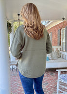Round Neck Basic Sweater - Lt Olive - sweater - Jimberly's Boutique - Olive Branch - Mississippi