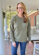 Round Neck Basic Sweater - Lt Olive - sweater - Jimberly's Boutique - Olive Branch - Mississippi