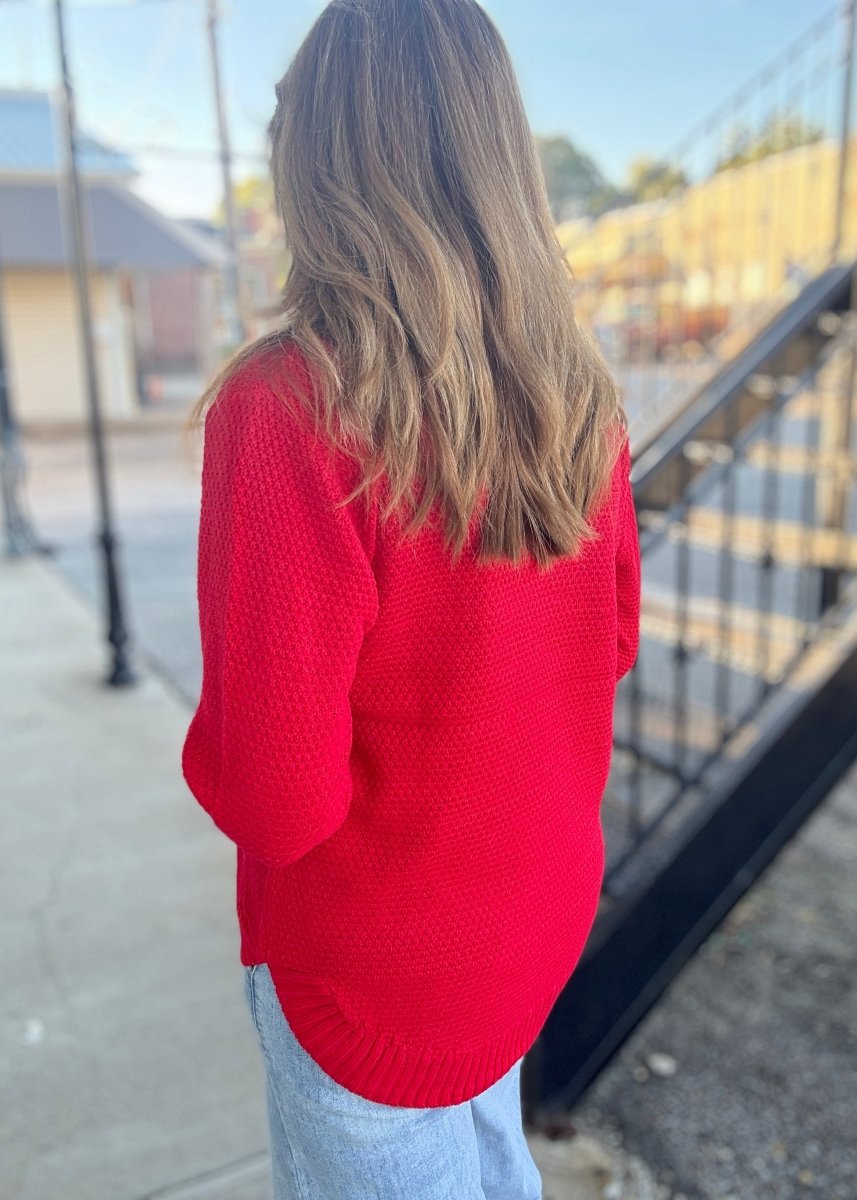 Round Neck Basic Sweater - Red - sweater - Jimberly's Boutique - Olive Branch - Mississippi