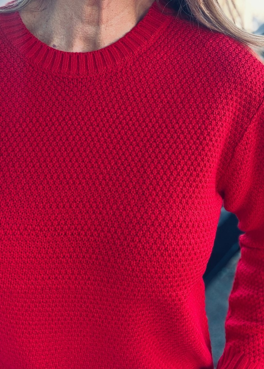 Round Neck Basic Sweater - Red - sweater - Jimberly's Boutique - Olive Branch - Mississippi