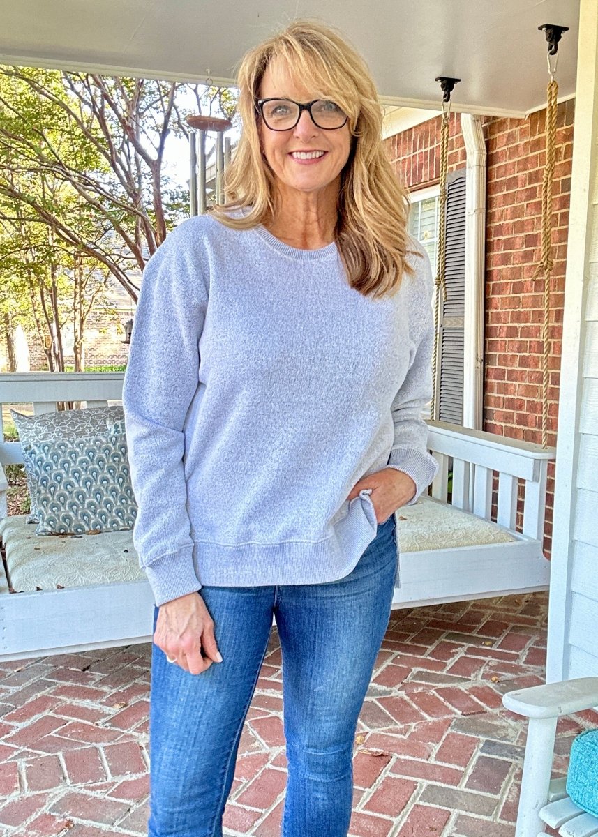Royce Long Sleeve French Terry Fleece - Oatmeal - Royce Long Sleeve Tee - Jimberly's Boutique - Olive Branch - Mississippi