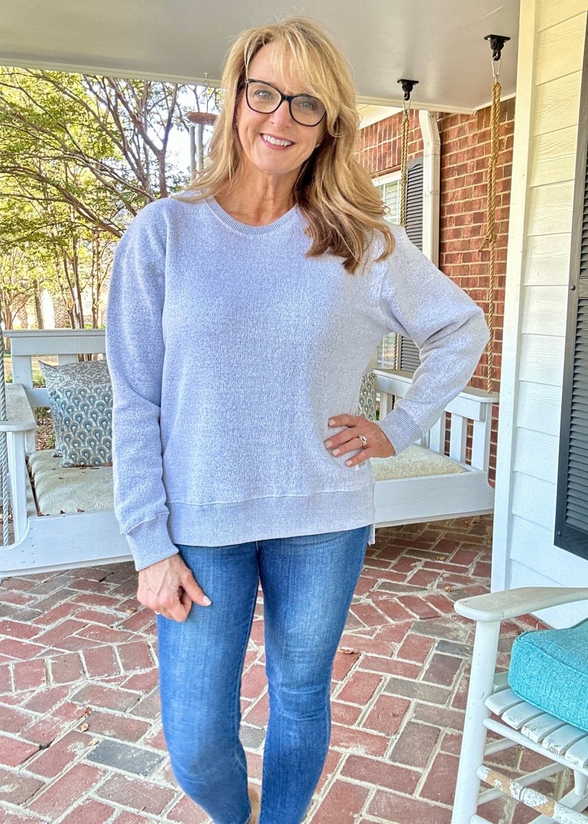 Royce Long Sleeve French Terry Fleece - Oatmeal - Royce Long Sleeve Tee - Jimberly's Boutique - Olive Branch - Mississippi