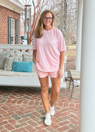 Royce Poncho Top Rounded Bottom - Beach Pink - Royce Poncho Shirt - Jimberly's Boutique - Olive Branch - Mississippi