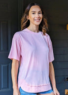 Royce Poncho Top Rounded Bottom - Beach Pink - Royce Poncho Shirt - Jimberly's Boutique - Olive Branch - Mississippi