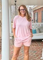 Royce Poncho Top Rounded Bottom - Beach Pink - Royce Poncho Shirt - Jimberly's Boutique - Olive Branch - Mississippi
