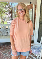 Royce Poncho Top Rounded Bottom - Creamsicle - Royce Poncho Shirt - Jimberly's Boutique - Olive Branch - Mississippi
