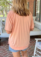 Royce Poncho Top Rounded Bottom - Creamsicle - Royce Poncho Shirt - Jimberly's Boutique - Olive Branch - Mississippi