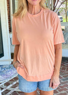 Royce Poncho Top Rounded Bottom - Creamsicle - Royce Poncho Shirt - Jimberly's Boutique - Olive Branch - Mississippi