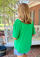 Royce Poncho Top Rounded Bottom - Kelly Green - Royce Poncho Shirt - Jimberly's Boutique - Olive Branch - Mississippi