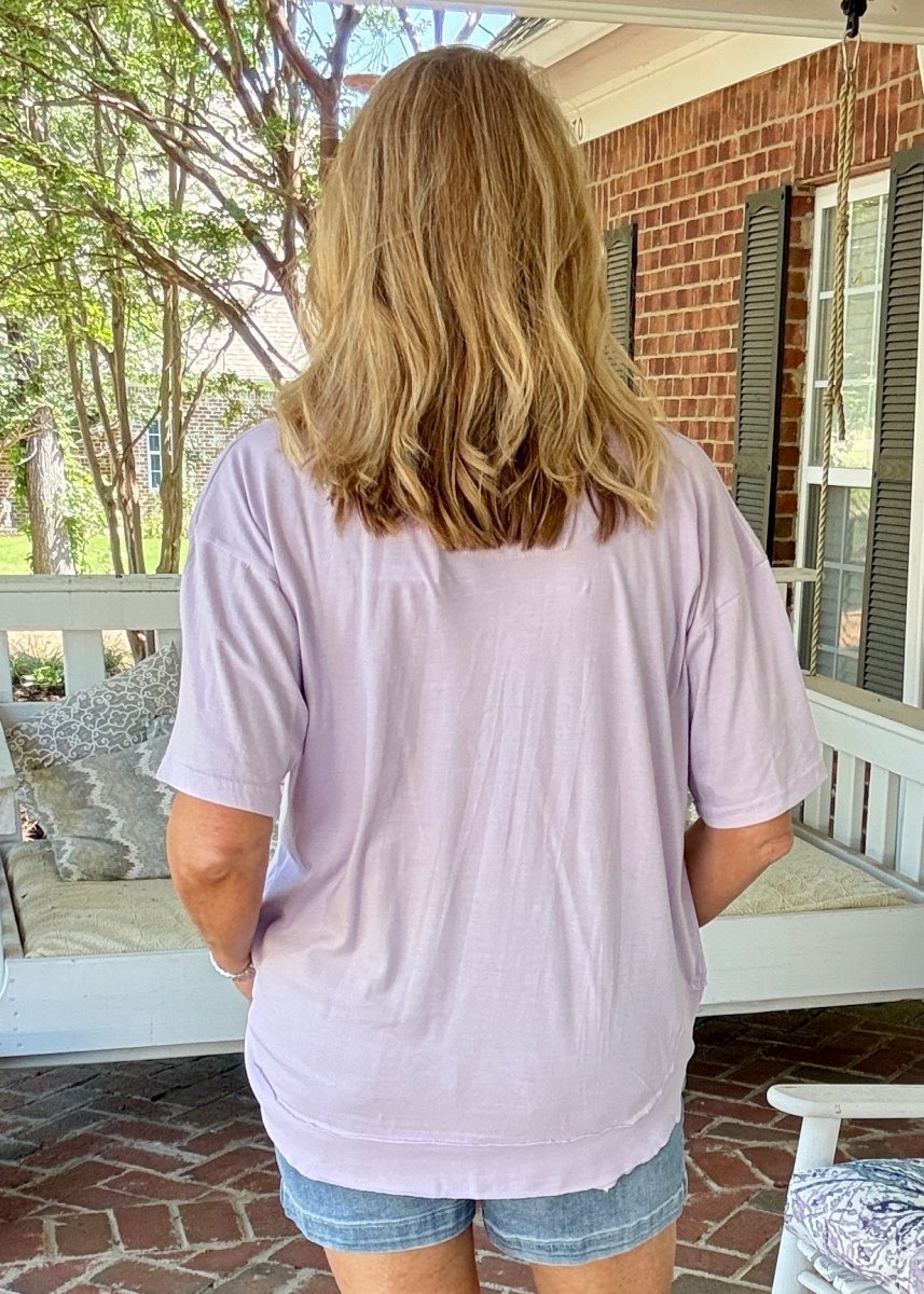 Royce Poncho Top Rounded Bottom - Lavender - Royce Poncho Shirt - Jimberly's Boutique - Olive Branch - Mississippi