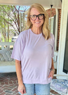 Royce Poncho Top Rounded Bottom - Lavender - Royce Poncho Shirt - Jimberly's Boutique - Olive Branch - Mississippi