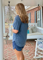 Royce Poncho Top Rounded Bottom - Navy - Royce Poncho Shirt - Jimberly's Boutique - Olive Branch - Mississippi