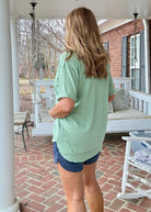 Royce Poncho Top Rounded Bottom - Sage - Royce Poncho Shirt - Jimberly's Boutique - Olive Branch - Mississippi