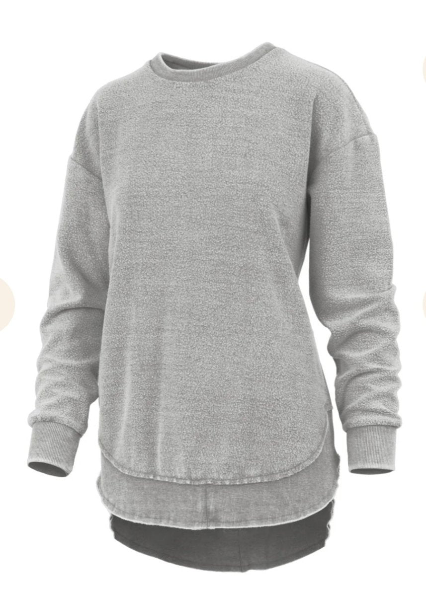 Royce Reversed Out Ponchoville Fleece - Grey - Royce Sweatshirt - Jimberly's Boutique - Olive Branch - Mississippi