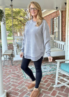 Royce Reversed Out Ponchoville Fleece - Grey - Royce Sweatshirt - Jimberly's Boutique - Olive Branch - Mississippi
