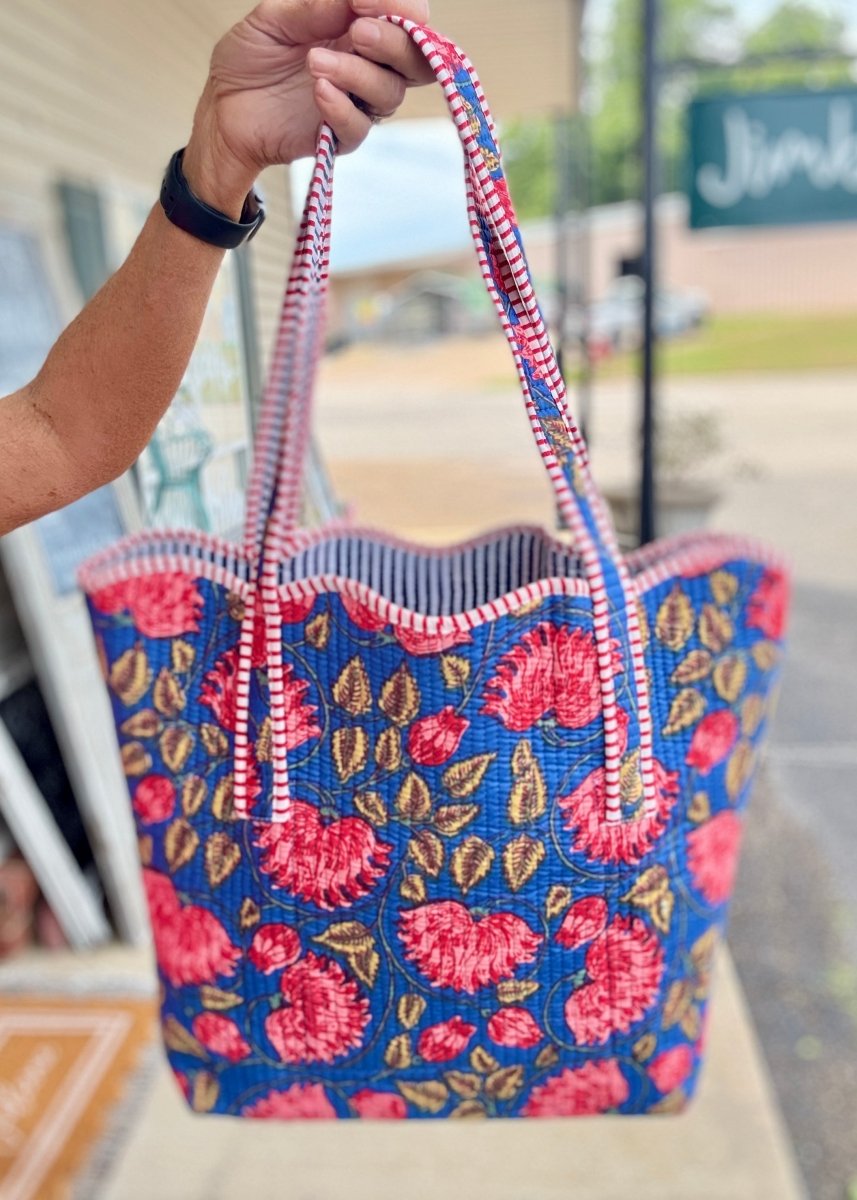 Rustic Garden Floral Scalloped Tote Bag - floral tote bag - Jimberly's Boutique - Olive Branch - Mississippi
