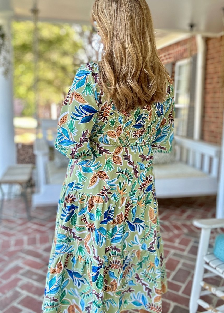 Sage Mix Square Neck Midi Dress | Umgee - Maxi Dress - Jimberly's Boutique - Olive Branch - Mississippi