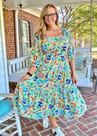 Sage Mix Square Neck Midi Dress | Umgee - Maxi Dress - Jimberly's Boutique - Olive Branch - Mississippi