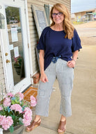 Sassy Striped Barrel Pants/Jeans - Blue - Barrel Jeans/Pants - Jimberly's Boutique - Olive Branch - Mississippi