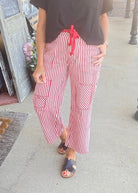 Sassy Striped Barrel Pants/Jeans - Red - Barrel Jeans/Pants - Jimberly's Boutique - Olive Branch - Mississippi
