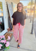 Sassy Striped Barrel Pants/Jeans - Red - Barrel Jeans/Pants - Jimberly's Boutique - Olive Branch - Mississippi