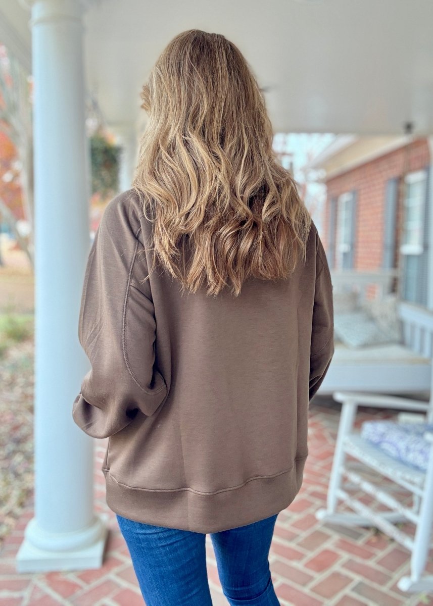 Saved by Grace Embroidered Hoodie - Brown | Dear Scarlett - hoodie - Jimberly's Boutique - Olive Branch - Mississippi