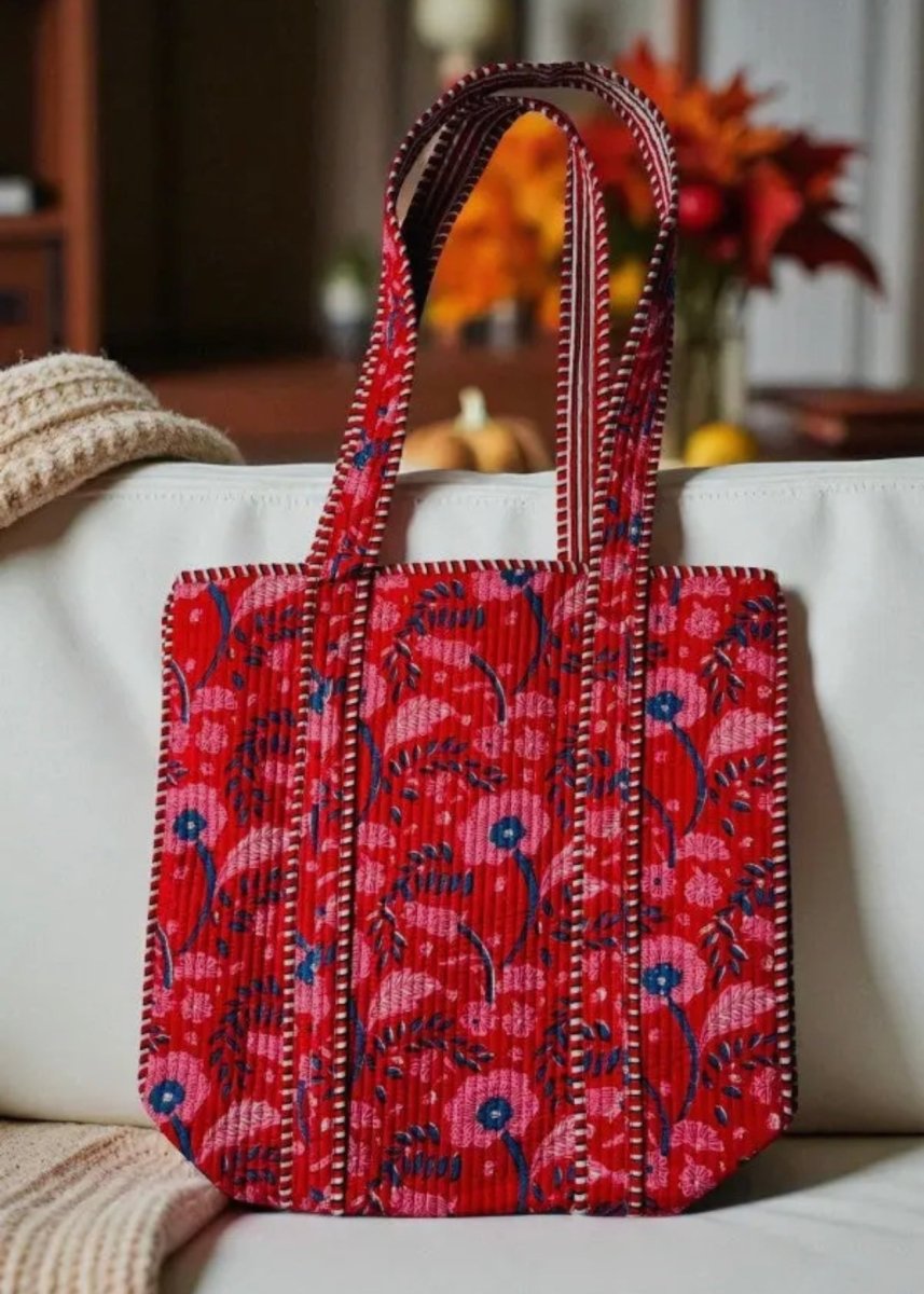 Scarlet Blooms Floral Tote Bag - floral tote bag - Jimberly's Boutique - Olive Branch - Mississippi