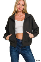 Scuba Full Zip Jacket - Black | Zenana - Jacket - Jimberly's Boutique - Olive Branch - Mississippi